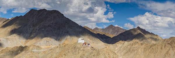 The Namgyal Tsemo Gompa monastery on Tsenmo Hill, a viewpoint over Leh, Ladakh, Jammu and Kashmir, India, Asia