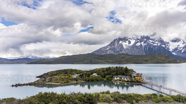 Hosteria Pehoe, Lake Pehoe, Torres de Paine, Magallanes and Chilean Antarctica, Chile, South America