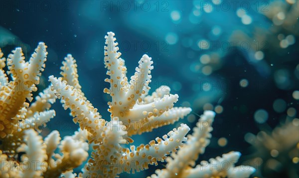 Coral bleaching due to pollution and rising sea temperatures AI generated