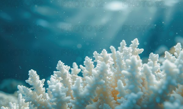 Coral bleaching due to pollution and rising sea temperatures AI generated