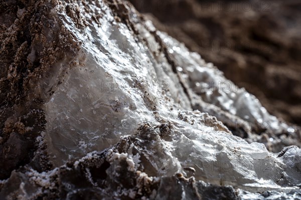 Salt crystals bound in rock, Valle de la Luna, San Pedro de Atacama, Antofagasta, Chile, South America