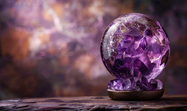 Natural gemstone sphere formed earth globe AI generated