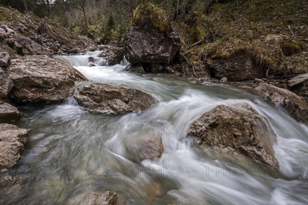 Gemstelbach, Gemsteltal, Mittelberg, Kleinwalsertal, Vorarlberg, Allgaeu Alps, Austria, Europe