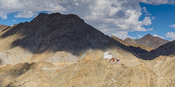 The Namgyal Tsemo Gompa monastery on Tsenmo Hill, a viewpoint over Leh, Ladakh, Jammu and Kashmir, India, Asia