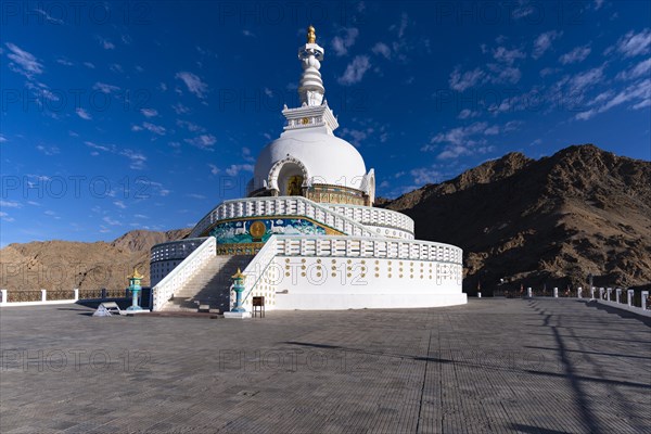 Shanti Stupa in Leh, Ladakh, Jammu and Kashmir, India, Asia