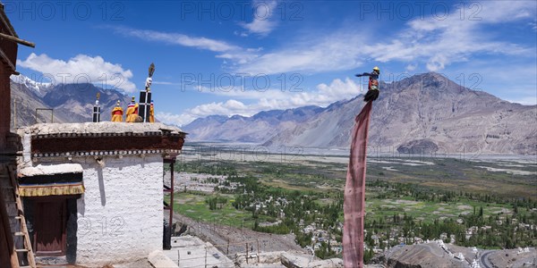 Diskit Monastery, near Hunder, Nubra Valley, Ladakh, Jammu and Kashmir, Indian Himalayas, North India, India, Asia