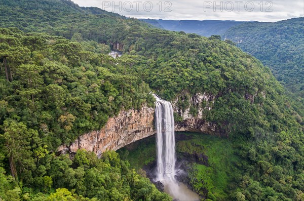 Beautiful view of Caracol Waterfall (Snail Waterfall), Canela- Rio Grande do Sul, Brazil, South America