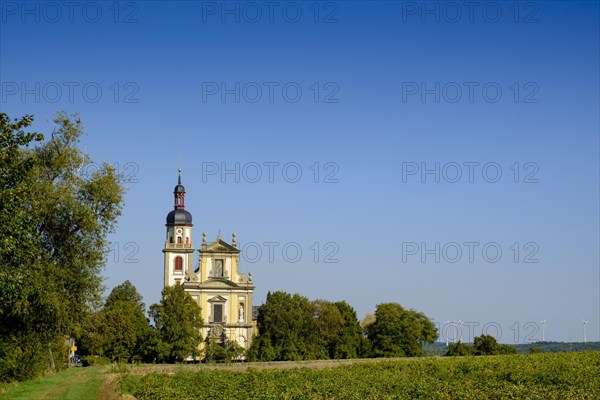 Faehrbrueck pilgrimage church, Augustinian monastery near Hausen, in Gramschatzer wald, Lower Franconia, Bavaria, Germany, Europe