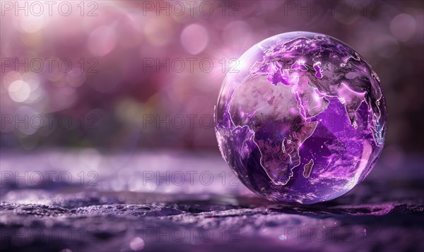 Natural gemstone sphere formed earth globe AI generated