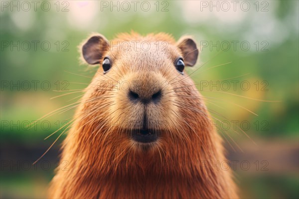 Cute Capybara animal, a cavy rodent. KI generiert, generiert, AI generated