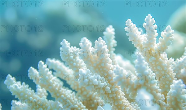 Coral bleaching due to pollution and rising sea temperatures AI generated