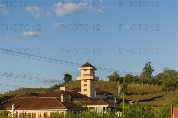 Bento Golcalves, Brasil, April 07, 2017: Luxury Winery, Vineyard of grapes in the Vale dos Vinhedos in Bento Goncalves, a gaucho wine