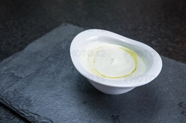 Delicious Lebanese (Arabic) food, labneh sauce, produced with curd, natural fermentation milk