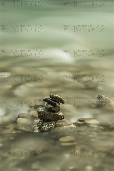 Cairn, Oybach in Oytal, near Oberstdorf, Allgaeu, Bavaria, Germany, Europe