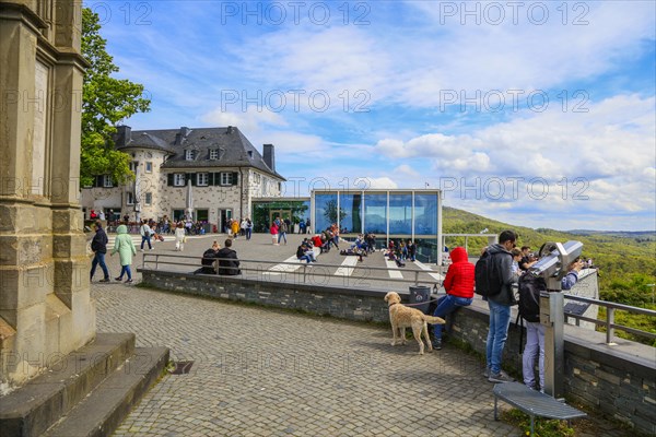 Drachenfelsbahn, Germany's oldest cog railway up the Drachenfels, a mountain in the Siebengebirge mountains above the Rhine between Koenigswinter and Bad Honnef, North Rhine-Westphalia, Germany, Europe