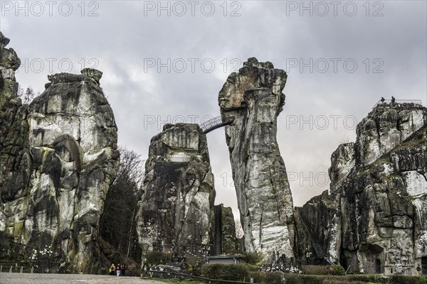 Externsteine, sandstone formation, Teutoburg Forest, Horn-Bad Meinberg, North Rhine-Westphalia, Germany, Europe