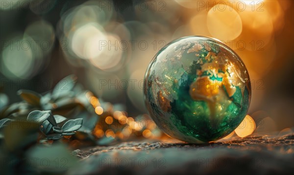 Natural gemstone sphere formed earth globe AI generated