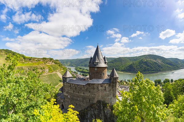 Stahleck Castle Youth Hostel, Stahleck Youth Castle, Bacharach am Rhein, UNESCO World Heritage Cultural Landscape Upper Middle Rhine Valley, World Heritage Site, Rhineland-Palatinate, Germany, Europe