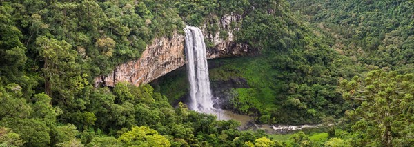 Beautiful view of Caracol Waterfall (Snail Waterfall), Canela- Rio Grande do Sul, Brazil, South America