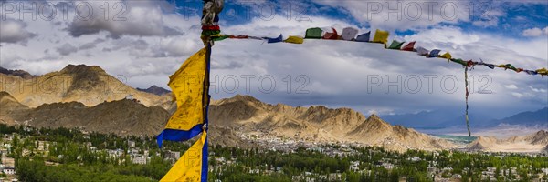 The Namgyal Tsemo Gompa monastery on Tsenmo Hill, a viewpoint over Leh, Ladakh, Jammu and Kashmir, India, Asia