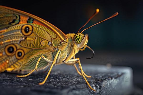Stylized butterfly macro photography, AI generated