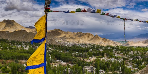 The Namgyal Tsemo Gompa monastery on Tsenmo Hill, a viewpoint over Leh, Ladakh, Jammu and Kashmir, India, Asia