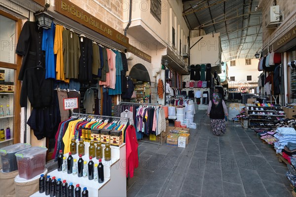 Textile part of the Mardin bazar, Turkey, Asia