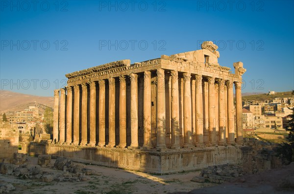 Ruins of Baalbek. Ancient city of Phenicia located in the Beca valley in Lebanon. Acropolis with Roman remains