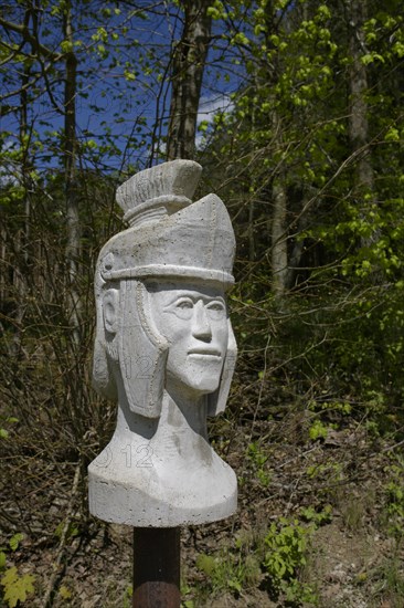 Roman sculpture, sculpture, Limes, Beech reservoir, Buch reservoir, Rainau-Buch reservoir, history, Ellwangen an der Jagst, Jagsttal, Ostalbkreis, Schwaebische Ostalb, Baden-Wuerttemberg, Germany, Europe