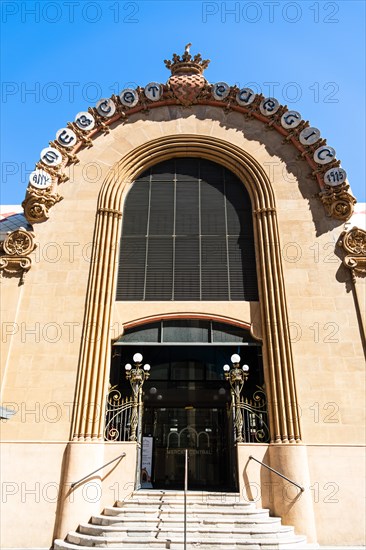 Mercat Central de Tarragona, central market in the sunshine in Tarragona, Spain, Europe