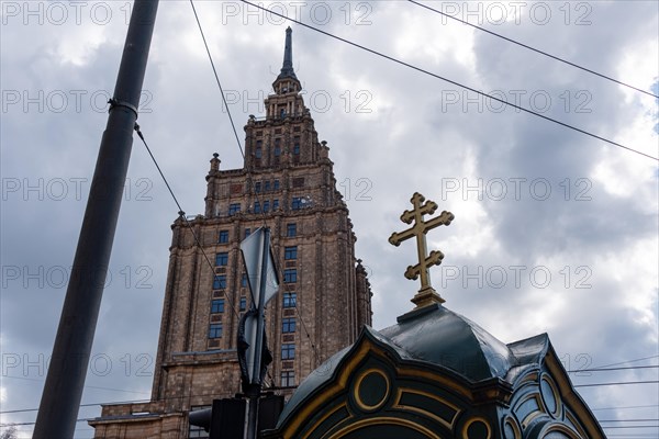 Academy of Sciences, also known as Stalin's Birthday Cake, built in the style of socialist classicism, Riga, Latvia, Europe