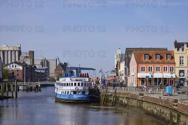 Restaurant ship MS Nordertor in the harbour of Husum, Nordfriesland district, Schleswig-Holstein, Germany, Europe