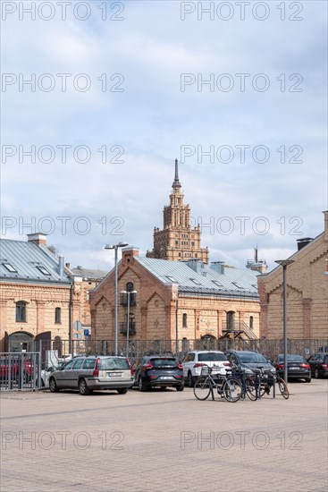 Academy of Sciences, also known as Stalin's Birthday Cake, built in the style of socialist classicism, Riga, Latvia, Europe