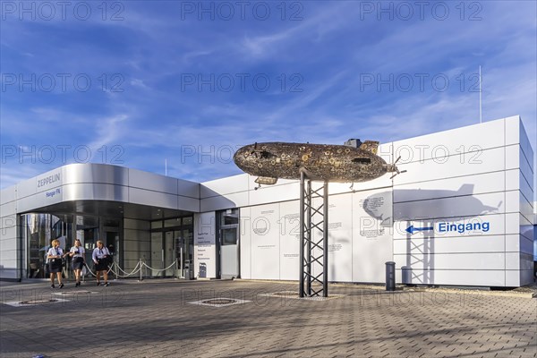 Terminal of the Zeppelin shipping company at Friedrichshafen airport, tourism on Lake Constance, Baden-Wuerttemberg, Germany, Europe