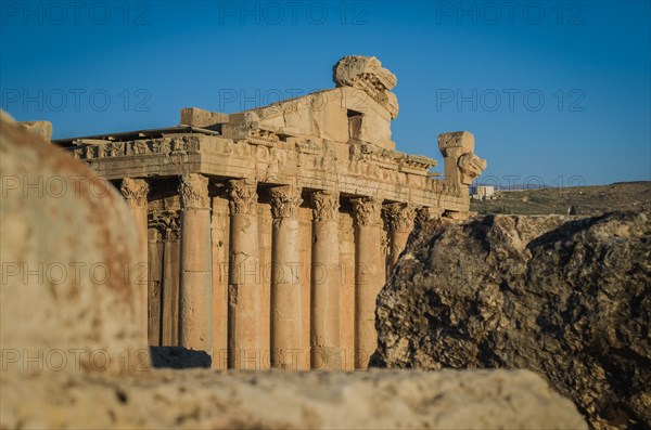 Ruins of Baalbek. Ancient city of Phenicia located in the Beca valley in Lebanon. Acropolis with Roman remains