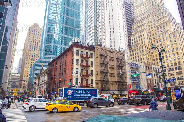 Street scene E 43 St. and 3rd Ave, Manhattan, New York City