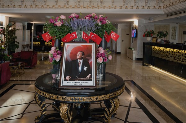 Portrait of Mustapha Kemal Ataturk founder of the Turkish Republic, Gaziantep, Turkey, Asia