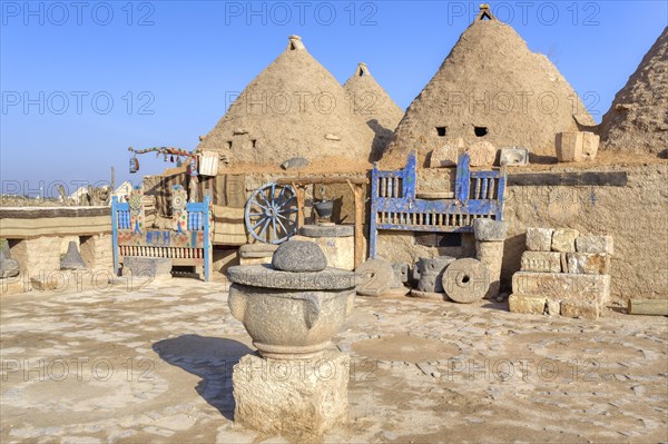 Traditional mud brick houses in the form of beehives, Harran, Turkey, Asia
