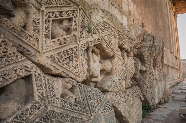 Ruins of Baalbek. Ancient city of Phenicia located in the Beca valley in Lebanon. Acropolis with Roman remains