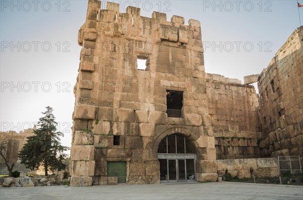 Ruins of Baalbek. Ancient city of Phenicia located in the Beca valley in Lebanon. Acropolis with Roman remains