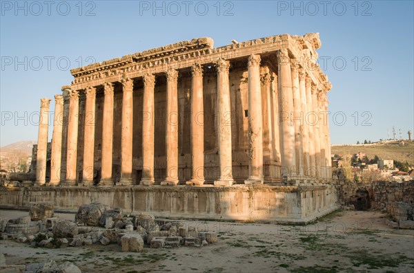 Ruins of Baalbek. Ancient city of Phenicia located in the Beca valley in Lebanon. Acropolis with Roman remains