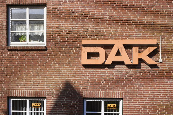 DAK-Gesundheit logo at the Husum service centre, North Friesland district, Schleswig-Holstein, Germany, Europe