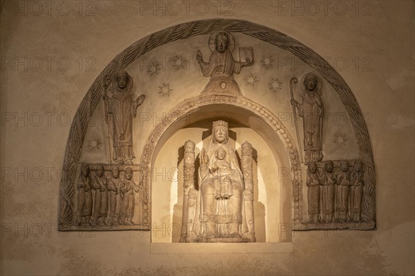 Cathedral, Erfurt, figure of a saint, probably old altar, Thuringia, Germany, Europe