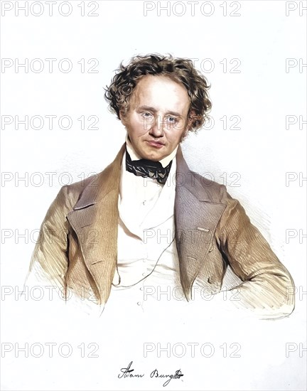 Adam Freiherr von Burg (born 28 January 1797 in Vienna, died 1 February 1882 in Vienna) was an Austrian mathematician and technologist, Historical, digitally restored reproduction from a 19th century original, Record date not stated