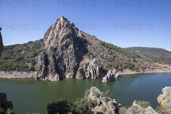 River course in the Monfraguee National Park, Extremadura, Castilla La Mancha, Spain, Europe