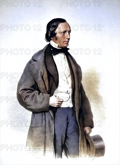 Eduard Lumpe (1813-1876), Dr med, Austrian gynaecologist, Historical, digitally restored reproduction from a 19th century original, Record date not stated