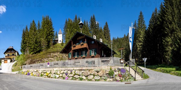 Forest school, Alpl near Krieglach, Waldheimat, panoramic view, Styria, Austria, Europe