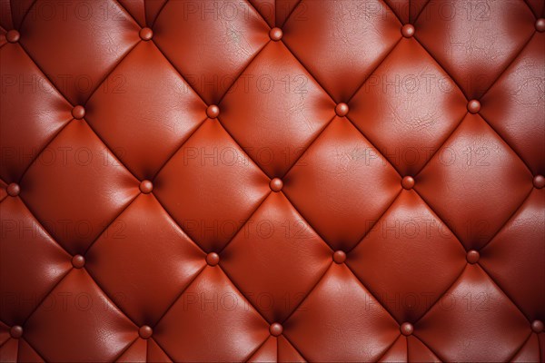 Red leather upholstery. KI generiert, generiert, AI generated
