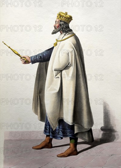 Andrew II (1177-1235), King of Hungary, Historical, digitally restored reproduction from a 19th century original, Record date not stated