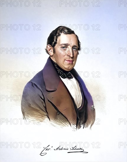 Antonio Salvotti (born 10 November 1789 in Mori, died 17 August 1866 in Trento) was an Austrian judge, Historical, digitally restored reproduction from a 19th century original, Record date not stated